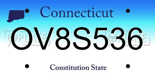 OV8S536 Connecticut License Plate
