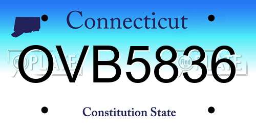 OVB5836 Connecticut License Plate