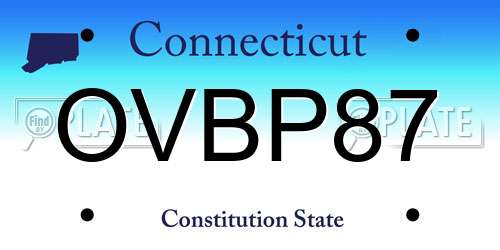 OVBP87 Connecticut License Plate