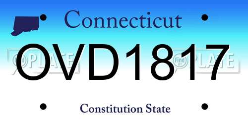 OVD1817 Connecticut License Plate