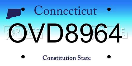 OVD8964 Connecticut License Plate