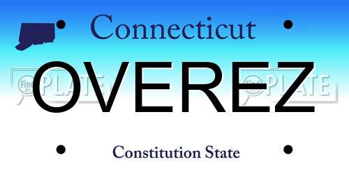 OVEREZ Connecticut License Plate