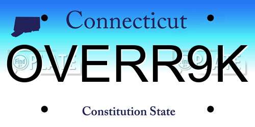 OVERR9K Connecticut License Plate