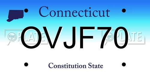 OVJF70 Connecticut License Plate