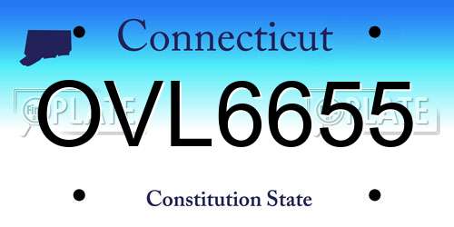 OVL6655 Connecticut License Plate