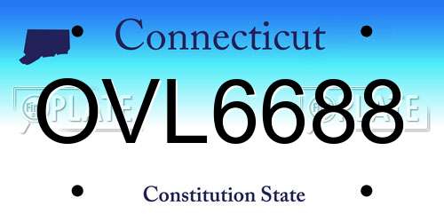 OVL6688 Connecticut License Plate
