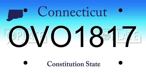 OVO1817 Connecticut License Plate