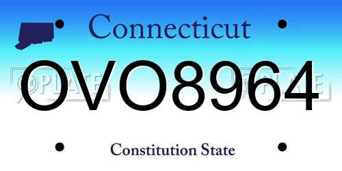 OVO8964 Connecticut License Plate