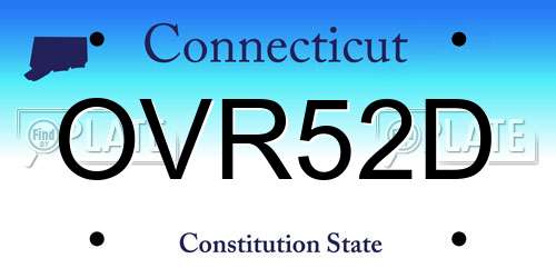OVR52D Connecticut License Plate