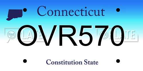 OVR570 Connecticut License Plate
