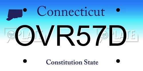 OVR57D Connecticut License Plate