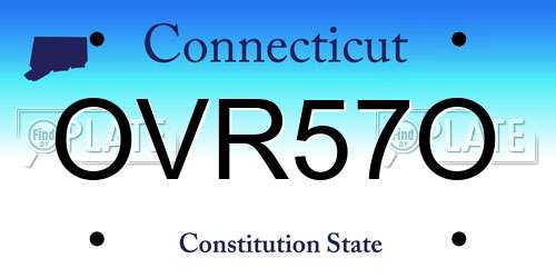 OVR57O Connecticut License Plate