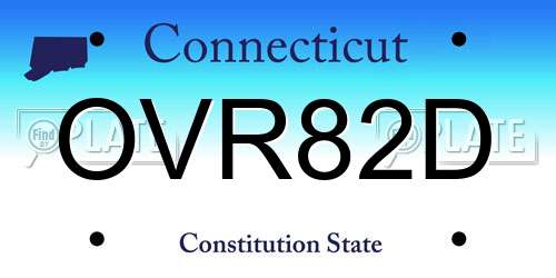 OVR82D Connecticut License Plate