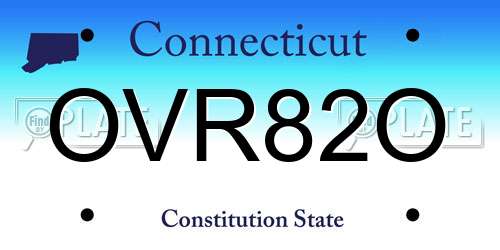 OVR82O Connecticut License Plate