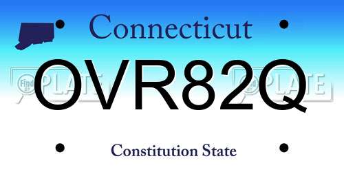 OVR82Q Connecticut License Plate