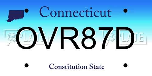 OVR87D Connecticut License Plate
