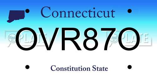 OVR87O Connecticut License Plate