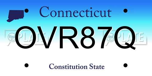 OVR87Q Connecticut License Plate