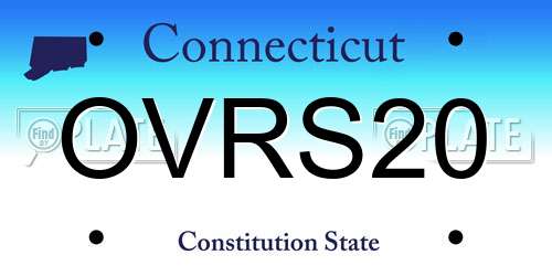 OVRS20 Connecticut License Plate