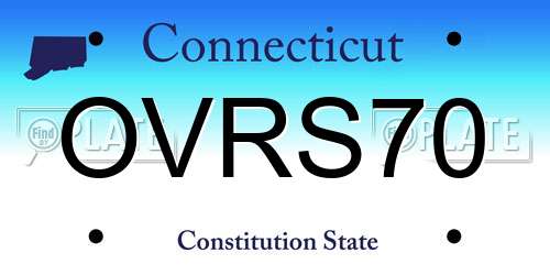 OVRS70 Connecticut License Plate