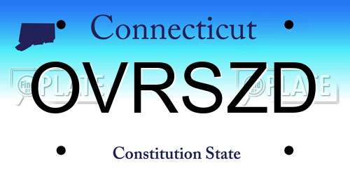 OVRSZD Connecticut License Plate