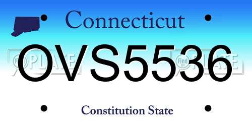 OVS5536 Connecticut License Plate