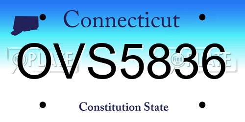 OVS5836 Connecticut License Plate