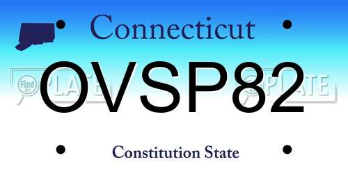 OVSP82 Connecticut License Plate