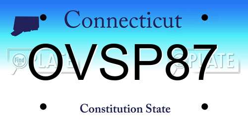 OVSP87 Connecticut License Plate