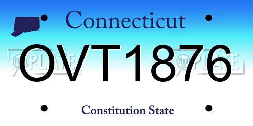 OVT1876 Connecticut License Plate