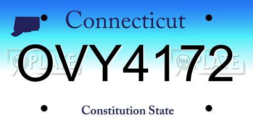 OVY4172 Connecticut License Plate