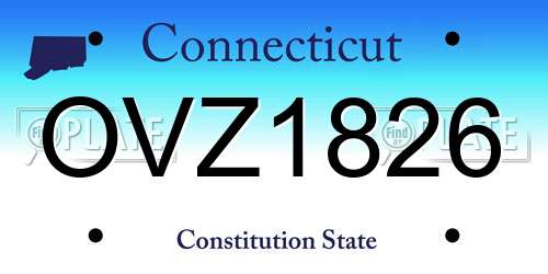 OVZ1826 Connecticut License Plate