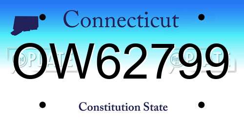 OW62799 Connecticut License Plate