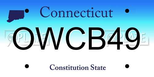 OWCB49 Connecticut License Plate