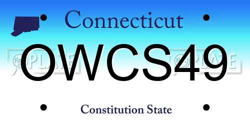 OWCS49 Connecticut License Plate