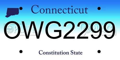 OWG2299 Connecticut License Plate