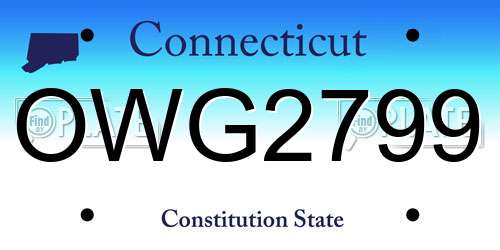 OWG2799 Connecticut License Plate