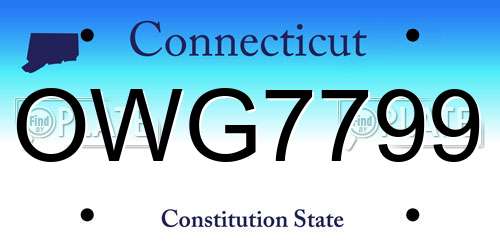 OWG7799 Connecticut License Plate
