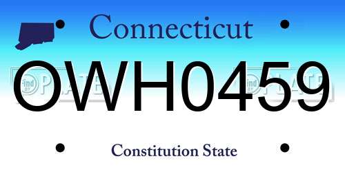 OWH0459 Connecticut License Plate