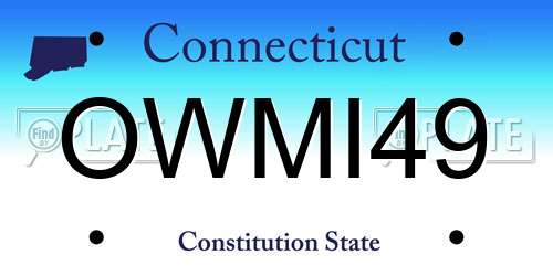 OWMI49 Connecticut License Plate