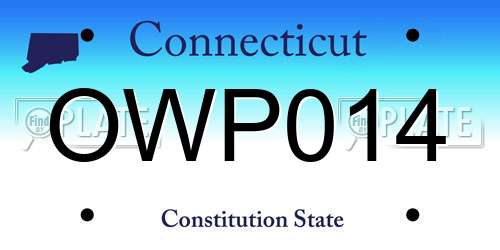 OWP014 Connecticut License Plate