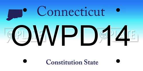 OWPD14 Connecticut License Plate