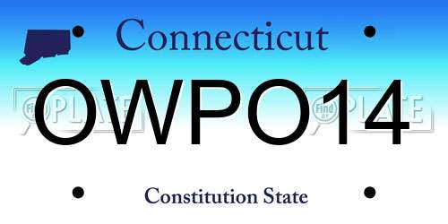 OWPO14 Connecticut License Plate