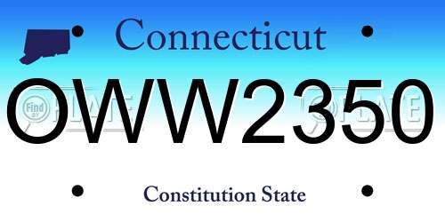 OWW2350 Connecticut License Plate