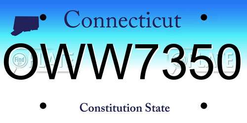 OWW7350 Connecticut License Plate