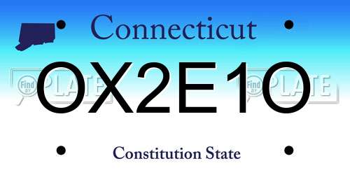 OX2E1O Connecticut License Plate