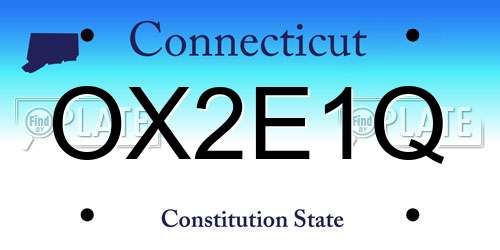 OX2E1Q Connecticut License Plate