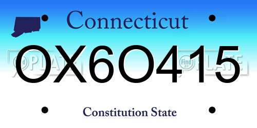 OX6O415 Connecticut License Plate