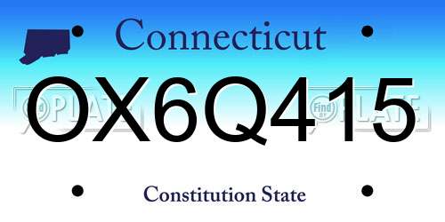 OX6Q415 Connecticut License Plate