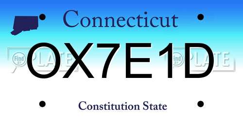 OX7E1D Connecticut License Plate